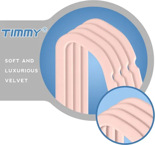Miniatura 4 de TIMMY Perchas de terciopelo – Juego (paquete de 50) perchas ultrafinas con construcción resistente, soporta hasta 10 libras – Acabado rosa rubor
