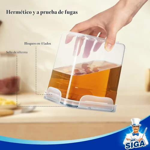 Miniatura 2 de MR.SIGA Juego de 12 recipientes herméticos para almacenamiento de alimentos, sin BPA, organización de despensa de cocina, recipientes de cocina