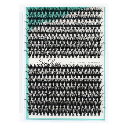 Miniatura 16 de Extensiones de racimos de pestañas, 240 unidades, extensiones de pestañas largas individuales 40D, aspecto natural, pestañas de imitación de visón