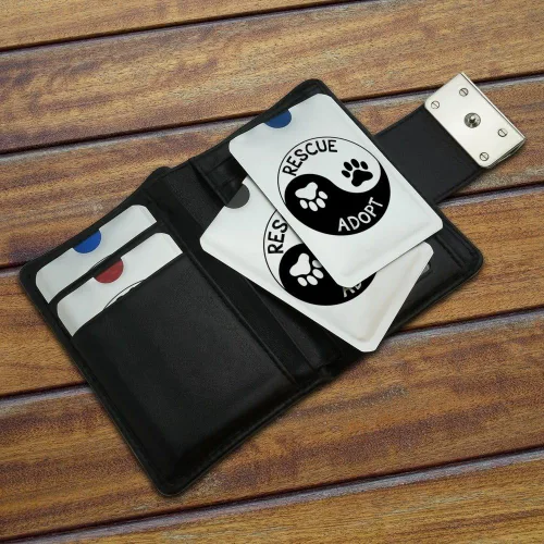 Miniatura 3 de Rescue Adoptar Yin Yang Paw Prints Perros Gatos Tarjeta de Crédito RFID Blocker Holder Protector Billetera Monedero Fundas Set de 4