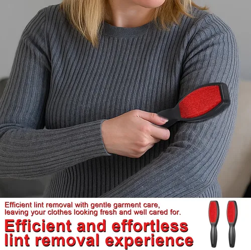 Miniatura 5 de 2 cepillos de pelusa para ropa, cepillo removedor de pelusa de doble cara, cepillo reutilizable para eliminar pelo de mascotas y cepillo de limpieza