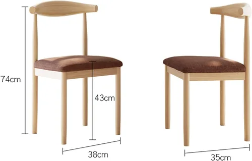 Miniatura 3 de Silla de comedor moderna para sala de maquillaje, sillón retro, silla de cocina de madera para el hogar, sala de estar, restaurante, silla