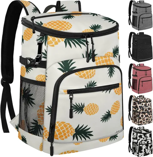 Miniatura 7 de Mochila enfriadora aislada a prueba de fugas, impermeable, mochila enfriadora de 30/45 latas, gran capacidad, ligera, para viajes, camping, playa