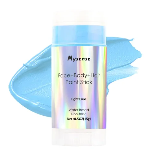 Miniatura 11 de Mysense Pintura en barra para el cabello facial y corporal morado pastel, a base de agua, lavable y temporal, pintura corporal crema no tóxica