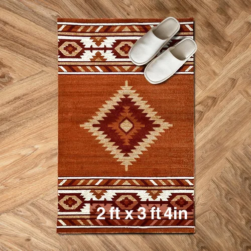 Miniatura 44 de YHSF South West - alfombra nativa americana del suroeste, fácil de limpiar, gruesa, suave y duradera, alfombra tribal inspirada en indios americanos
