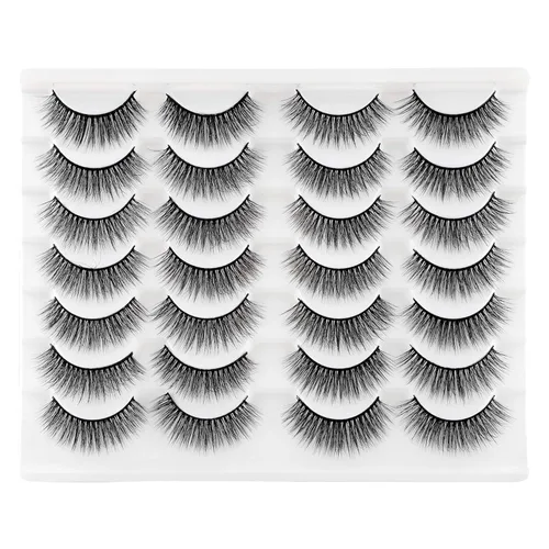 Miniatura 16 de Newcally Pestañas Postizas de Aspecto Natural Pestañas de Visón Voluminosas 3D con Volumen Pestañas Postizas 5D en Tira Pestañas Ojos de Gato