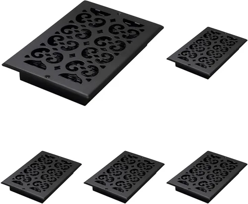 Miniatura 5 de Decor Grates ST610W Registro de pared y techo con diseño de voluta, 6 x 10 pulgadas, negro texturizado