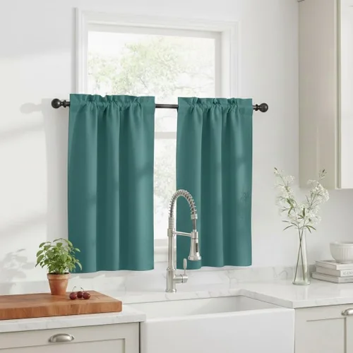 Miniatura 38 de NICETOWN Cenefas de Ventana Opacas con Aislamiento Térmico para Guardería - Paneles de Cortina con Bolsillo para Barra de Decoración del Hogar