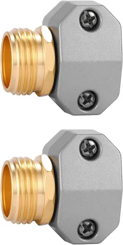 Miniatura 7 de Acoplamiento hembra de zinc y aluminio, se adapta a todos los accesorios de reparación de manguera de jardín de 5/8 pulgadas y 3/4 pulgadas, paquete