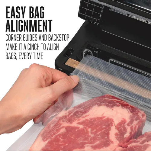 Miniatura 4 de Weston Máquina compacta selladora al vacío de alimentos, potente bomba de 23 pulgadas de Hg, para bolsas de hasta 11 pulgadas de ancho, 100 vatios