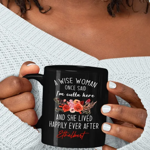 Miniatura 6 de Taza de café negra con nombre personalizado de compañero de trabajo de 11 onzas, 15 onzas, taza de café de cerámica con texto en inglés «A Wise