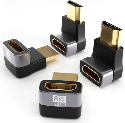 Miniatura 8 de PANPEO Adaptador HDMI de Ángulo Recto 8K@60Hz, Adaptador HDMI de 90 Grados y 270 Grados (Paquete de 2)