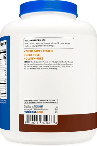 Miniatura 4 de Nutricost Aislado de proteína de suero alimentado con pasto (chocolate) 5 libras, sin OMG, sin gluten, sabores naturales