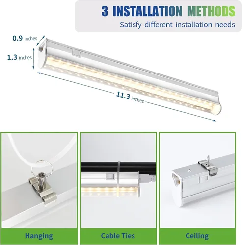 Miniatura 6 de RWNTAO Luces de cultivo para plantas de interior, espectro completo de 3000 K, lámpara de cultivo de plantas de 1 pie con interruptor lateral