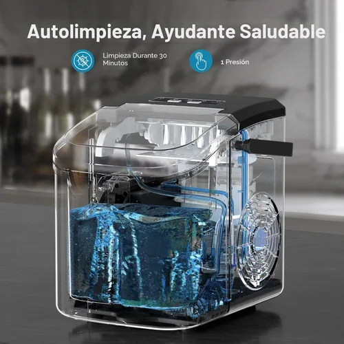 Miniatura 5 de Máquina de Hielo de Encimera Antarctic Star, 8 Cubos de Hielo en 6 Minutos, 26 Libras/Día de Hielo con 2 Tamaños - Portátil Mini, Ahorro de Energía