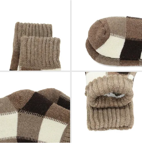 Miniatura 7 de Calcetines de lana para mujer acogedores calcetines de invierno de punto grueso calcetines cálidos y vintage calcetines absorbentes para mujer