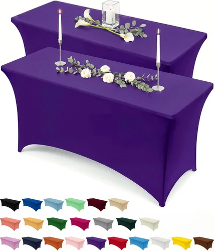 Miniatura 41 de Utopia Kitchen Mantel rectangular de spándex de 4 pies [1 unidad, negro] 200 GSM elástico, ajustado, lavable y resistente a las arrugas, cubierta