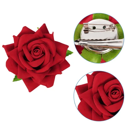 Miniatura 3 de Topbuti 6 pinzas para el cabello con diseño de rosas y flores, accesorios para el cabello para mujeres y niñas, bailarinas de flamenco, mexicanas