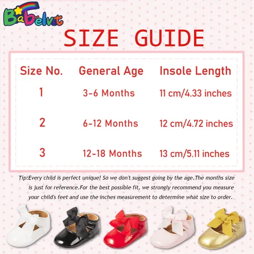 Miniatura 6 de Babelvit Zapatos de vestir de princesa de alta calidad con lazo Mary Jane, zapatos de vestir de princesa con suela de goma, piel sintética