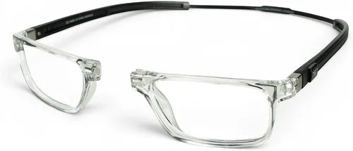 Clic Lentes de lectura magnéticos, lectores ajustables para colgar en el cuello, ajuste seguro con diadema híbrida, tubo ejecutivo (talla única,