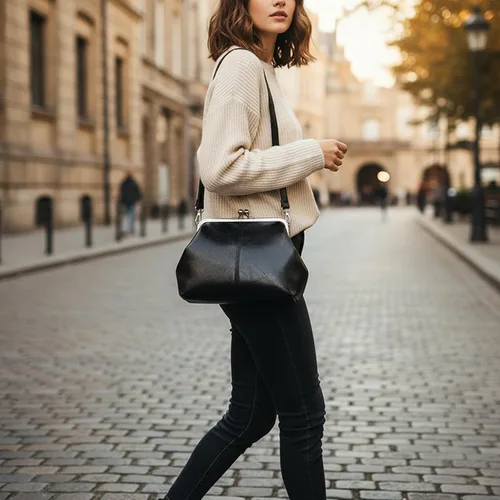 Miniatura 3 de Kiss Lock - Bolso cruzado vintage para mujer, de piel sintética retro, bolso de mano de noche, bolso grande marrón para otoño e invierno