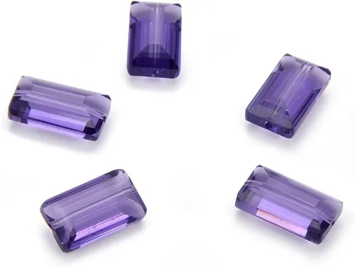Miniatura 23 de 25 piezas Adabele cuentas austriacas de cristal facetado de 14 mm, rectangulares sueltas, amatista, compatibles con cristales Swarovski Preciosa