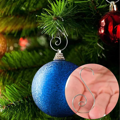 Miniatura 4 de 120 piezas de ganchos para adornos de Navidad, gancho para adornos de árbol de Navidad, gancho de alambre de metal para colgar para árbol