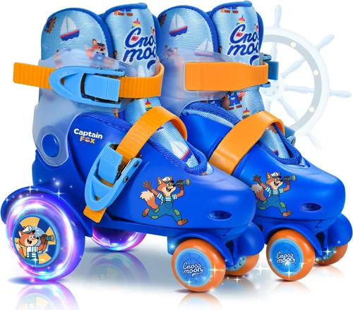 Patines ajustables para principiantes para niños: ruedas iluminadas, divertido diseño de tractor para niñas, niños y niños pequeños