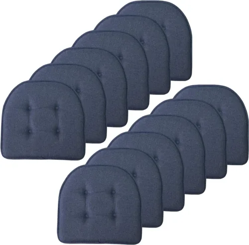 Miniatura 108 de Sweet Home Collection - Cojín de espuma viscoelástica para silla con capitoné, antideslizante, parte trasera de goma, en forma de U, 17 x 16 Piel
