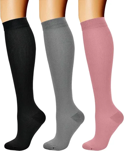 Miniatura 73 de CHARMKING - Calcetines de compresión para mujeres y hombres (3 pares), 15-20 mm Hg, el mejor apoyo para atletismo, running o ciclismo, mejora