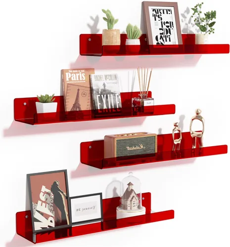 Miniatura 11 de upsimples Estantes acrílicos para decoración de pared, estante de exhibición de 15 pulgadas, organizador de perfumes para baño, dormitorio, sala