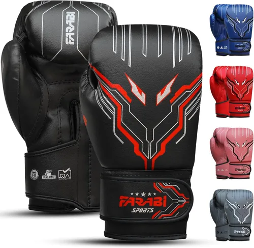 Miniatura 8 de Farabi Sports Guantes de boxeo para niños y niñas, guantes de kickboxing de 6 onzas para jóvenes, guantes de boxeo junior para MMA, Muay Thai, Azul