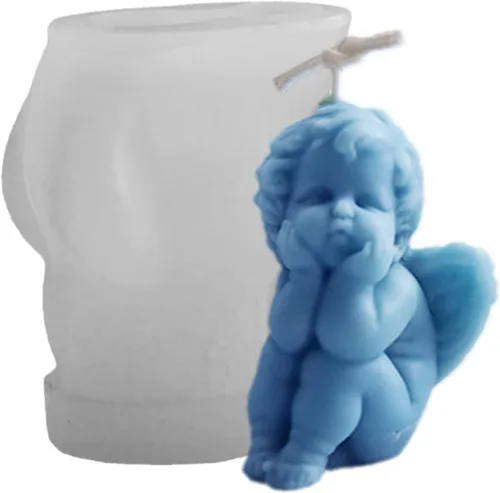 Moldes de silicona para velas de ángel de varios estilos, moldes de silicona para velas de ángel bebé, molde de silicona para decoración de
