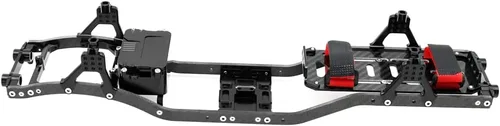Miniatura 5 de 1/10 RC Crawler Viga de fibra de carbono 4MM CNC Metal chasis de coche Kit de cuerpo piezas para Axial SCX10 II Rock Off Road Truck (negro)