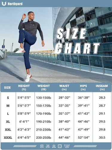 Miniatura 6 de NORTHYARD Men's Fleece Lined Pants Athletic Workout Running Joggers Winter Warm Wind Sweatpants for Active Gym Track Jogging