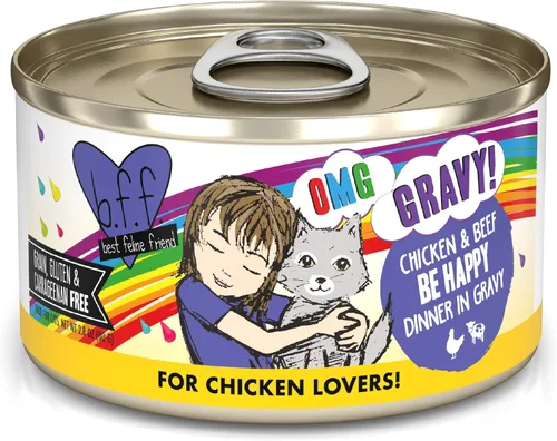 Miniatura 31 de Weruva B.F.F. OMG - Best Feline Friend Oh My Gravy!, Chicken Cloud 9 con pollo en salsa, lata de 2.8 onzas (paquete de 12)