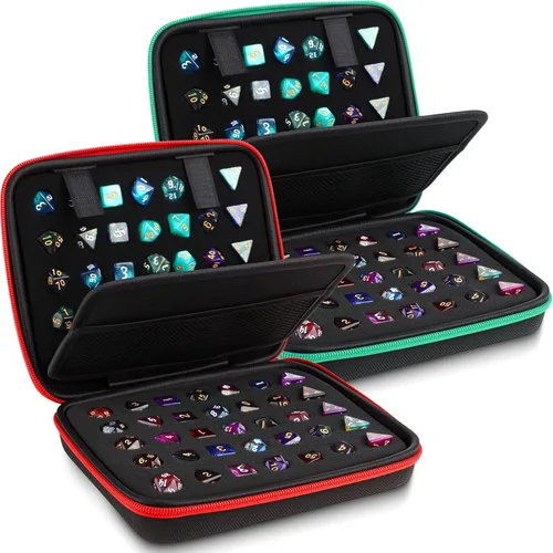 Miniatura 10 de Aoriher 1 Pcs Dice Case with Removable Slotted Tray for Storage Game Storage Case Dice Holder Holds up to 70/10 Sets (Blue)