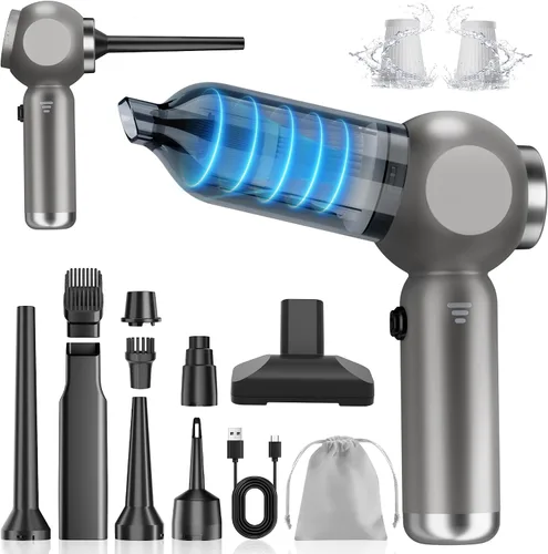 Aspiradora de Coche Portátil de Alta Potencia 17500Pa, Aspiradora Mini Ligera, Aspiradora de Mano con Pantalla LED de 3 Velocidades, Múltiples