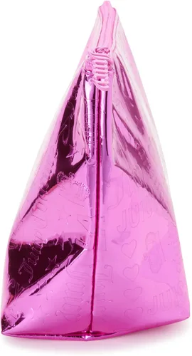 Miniatura 6 de Juicy Couture Bolsa de maquillaje rosa intenso, organizador de cosméticos, artículos esenciales de viaje, con cremallera, cuña brillante