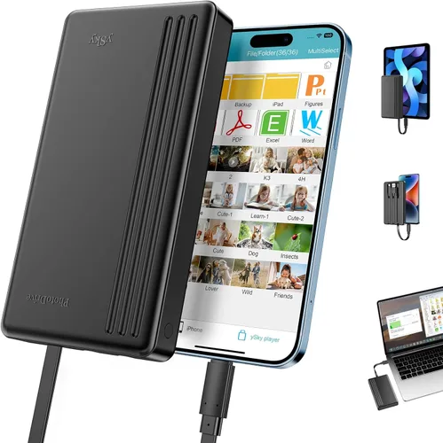 Miniatura 8 de ySky 1TB External Hard Drive for iPhone iPad MacBook Windows Computer,Portable Photo Stick Storage Device for iPhone17/16/15/14/13/12 /USB C Android