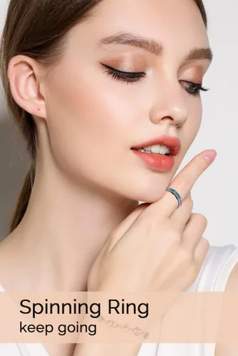 Miniatura 4 de Anillo Inicial Giratoria de Ansiedad para Mujeres Anillo de Ansiedad para Mujeres y Hombres Anillo de Pulgar para Hombres Anillo Giratoria de Plata