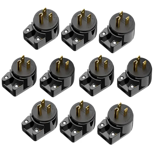 Miniatura 29 de Nema 5-15P Enchufe de ángulo recto de 90 grados, enchufe Plugrand 15A 125V en ángulo, enchufes de CA de 3 clavijas DIY de 3 clavijas, enchufes de CA