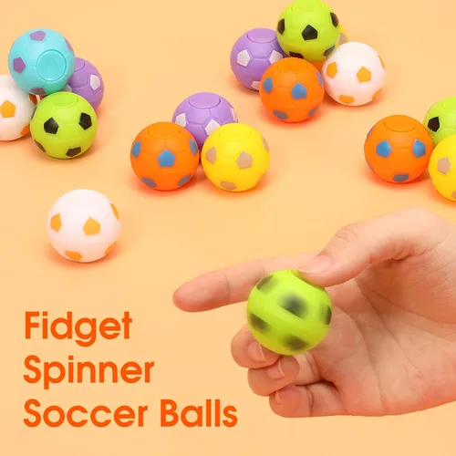Miniatura 5 de AZEN 24 piezas de recuerdos de fiesta de fútbol para niños 4-8 8-12, mini spinners de fútbol con juguetes de pelota, rellenos de bolsas de regalo