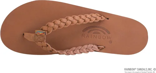 Miniatura 3 de Rainbow Sandalias para mujer de piel de primera calidad, doble capa, correa ancha, color arena