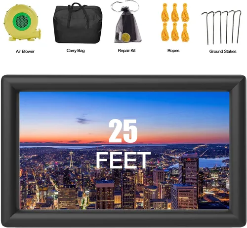 Miniatura 5 de Pantalla de Cine Inflable Pantalla de Proyector para Exteriores para Afuera 25 pies, Grandes Pantallas Inflables Proyección Frontal y Trasera