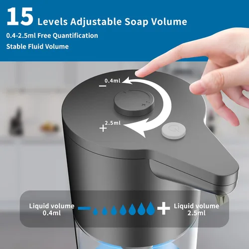 Miniatura 2 de Dispensador automático de jabón sin contacto, ajuste físico simple, dispensador de jabón de plato de mano de bajo consumo de batería para cocina
