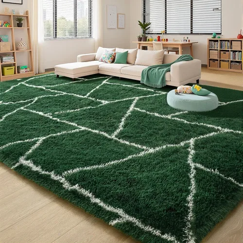 Miniatura 20 de Alfombras de Pasillo Suaves de Color Azul Marino para Dormitorio, Alfombra de Cabecera de 2x6 pies, Alfombras Esponjosas de Felpa, Alfombra de Área