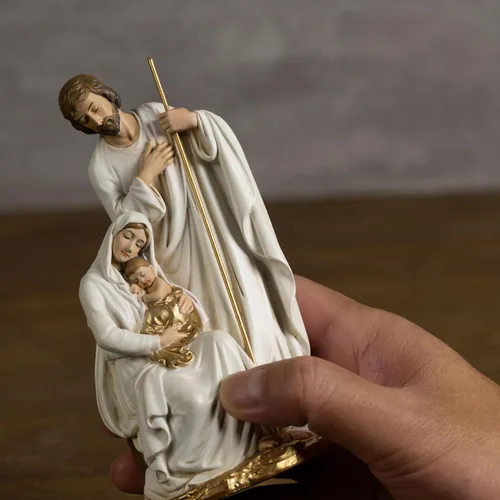 Miniatura 5 de Estatua católica de la Santa Familia BC, belén de 6 pulgadas de alto en interiores, regalo religioso, decoración del hogar de Navidad, figura