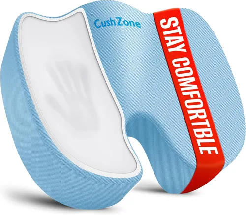 Miniatura 26 de CushZone Cojines para Silla de Oficina, Cojín de Espuma Viscoelástica para Coxis para Dolor de Coxis Silla de Oficina Asiento de Automóvil, Ciática