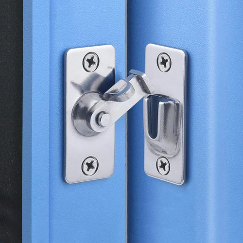 Miniatura 7 de Pestillo de cerrojo de puerta de 90 grados, cierre de ángulo de seguridad de acero inoxidable para puerta de empuje/deslizamiento/granero, níquel
